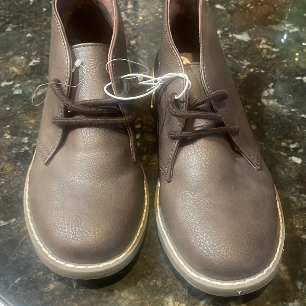NEW The Childrens Place Dark Brown Dress Boots! Youth 3